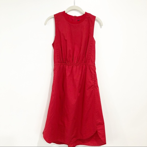 Madewell Red Knee Length Dress - Picture 2 of 4